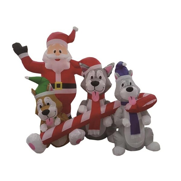 Celebrations Celebrations Santa With Dogs 6 ft. Inflatable 22MY090757 - main
